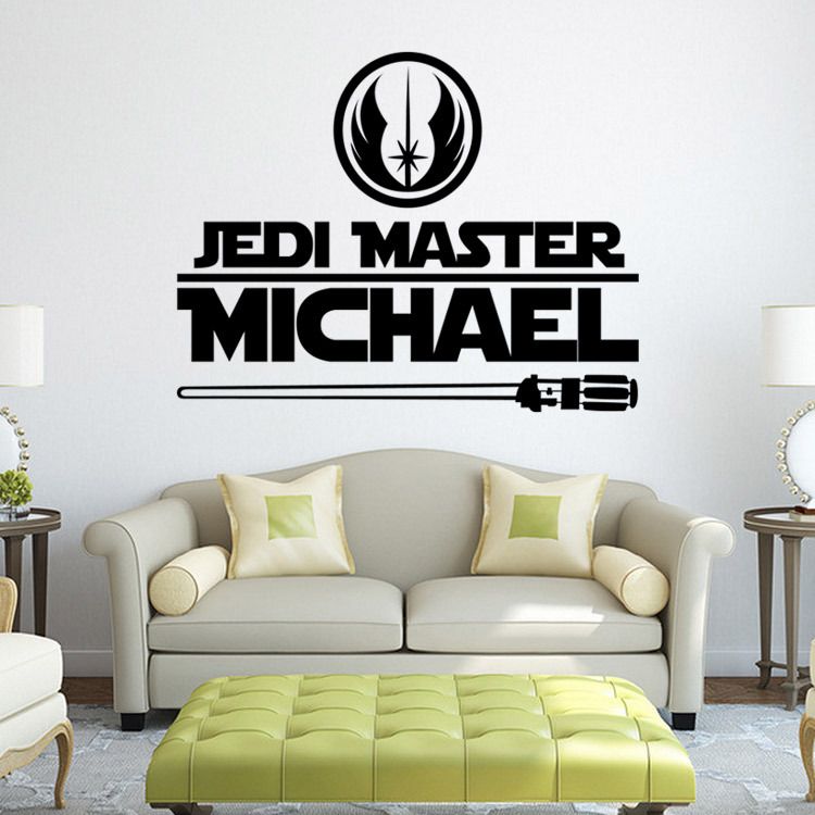 Star Wars Name Decal Quote Jedi Master Michael Wall Art Murals Sticker