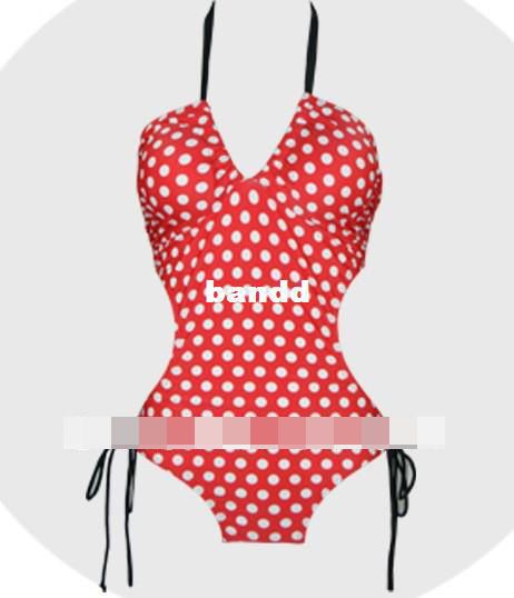 Sensuous Blowjob Experience From Redhead MILF Red and white polka dot bikini