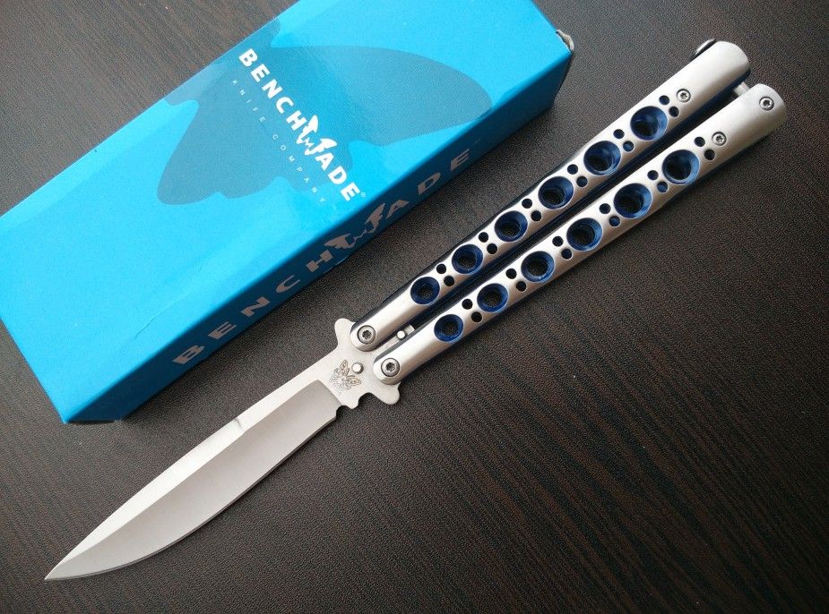 BM42 Balisong Knives BM 42 BM42SBL Butterfly Knife 440 Steel Satin