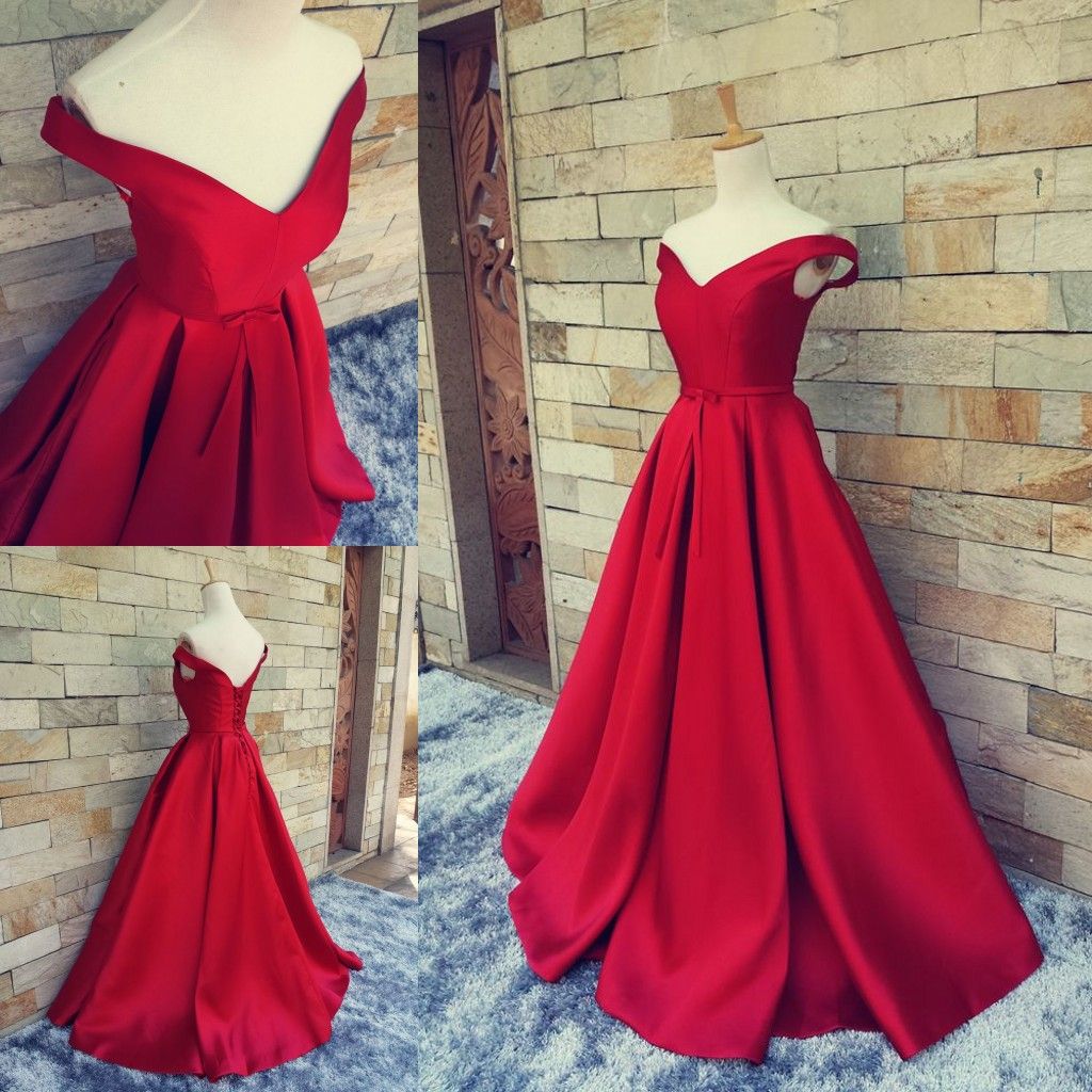 Red Carpet Long Formal Pageant Prom Gowns With Belt Sexy V Neck Ball