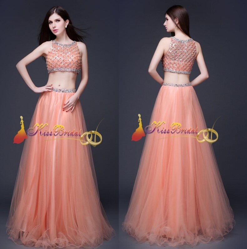 Crystal 2015 Prom Dresses Two Pieces Real Image Pageant Dresses ...