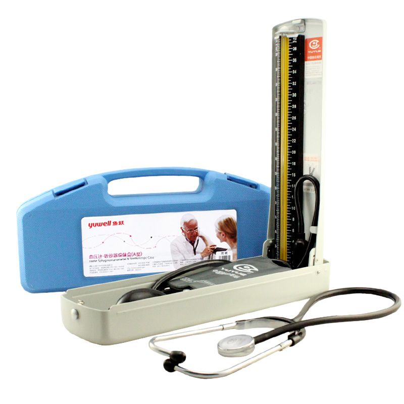 Yuwell Mercury Sphygmomanometer With Stethoscope Manual Blood Pressure Monitors Cardiology