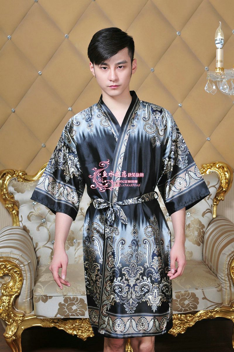 Robes de mode Mens silk japanese robe
