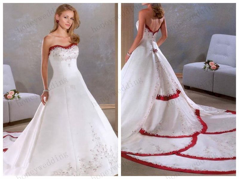 red and white wedding dresses