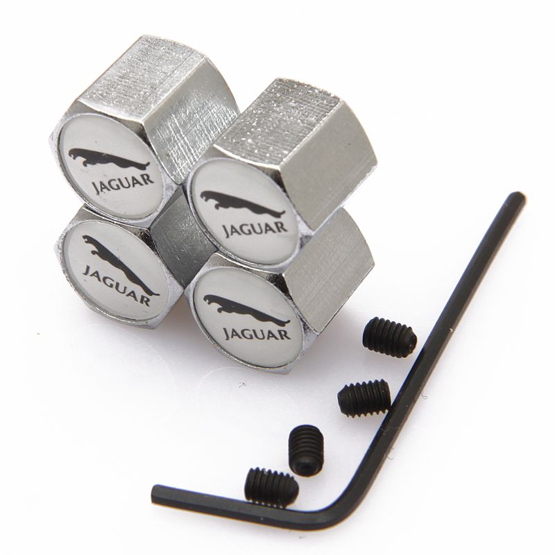 Best Lockable Jaguar Anti Theft Dust Cap Tire Valve Caps With Car Logo Badges Emblems Jaguar