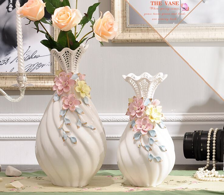 Ceramic Vases, White Flowers, Wedding Birthday Gift Long Flower Vases