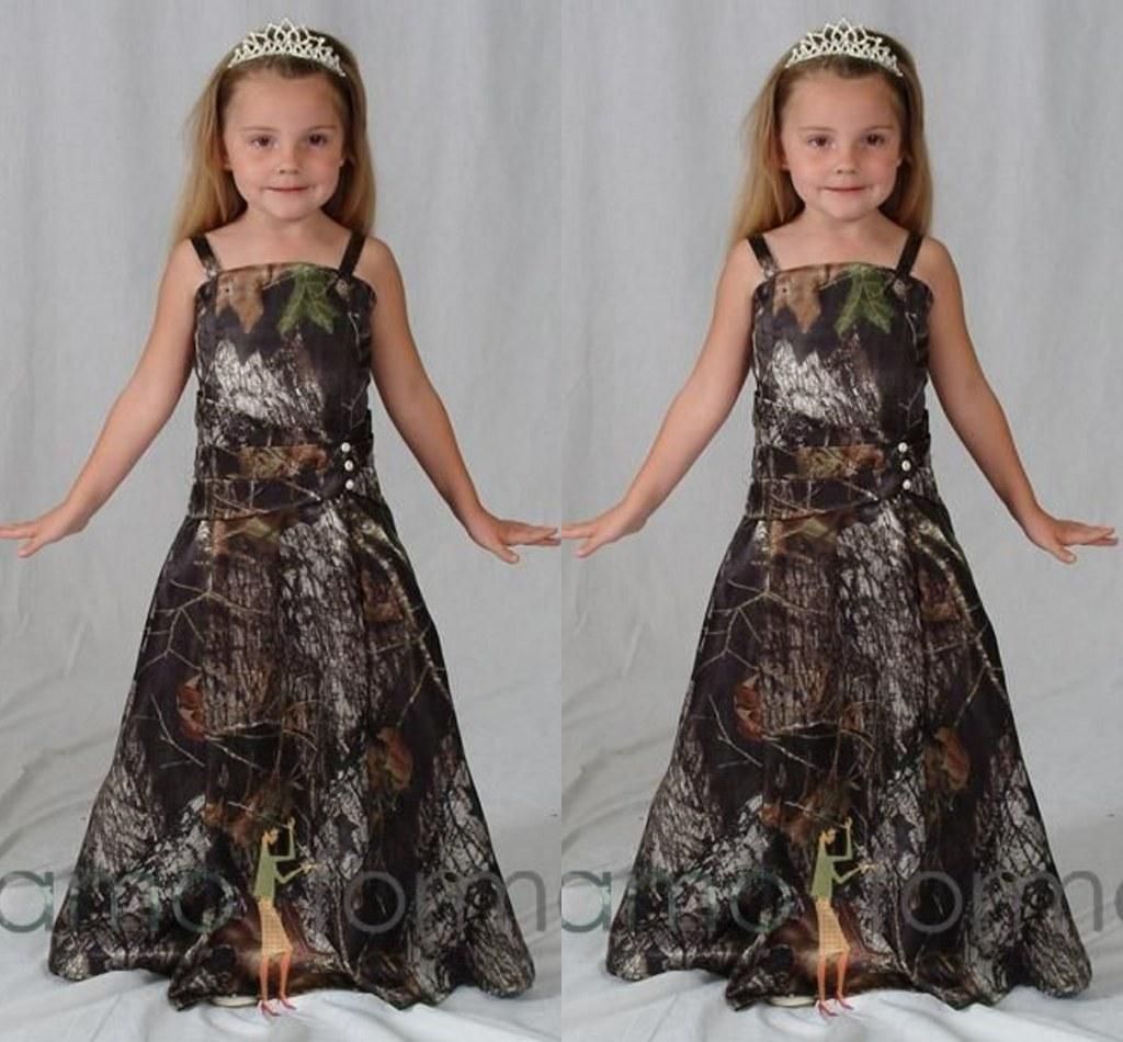 Purple Camo Flower Girl Dresses