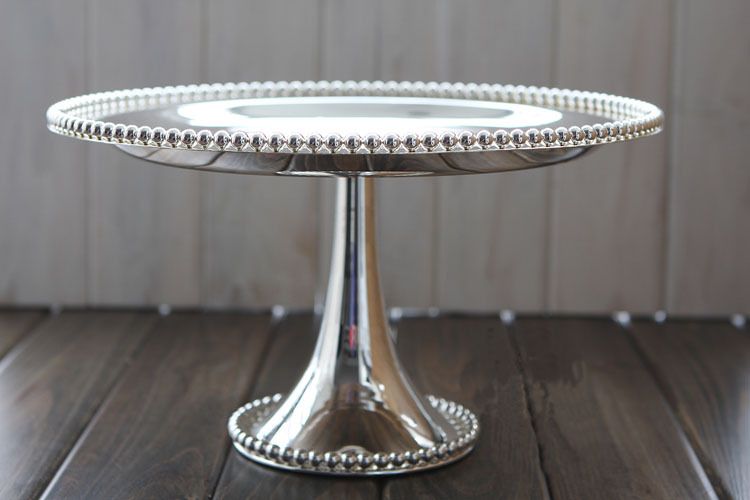 silver plated wedding cake