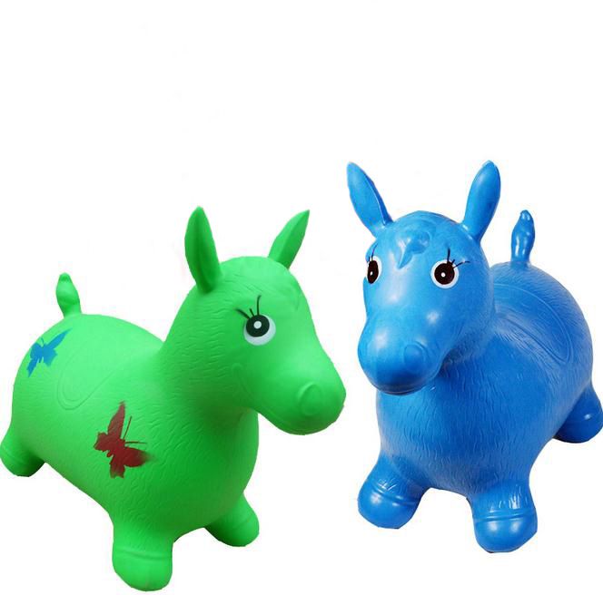 Green Horse Hopper Inflatable Toy Jumping Horse Space Hopper Rideon
