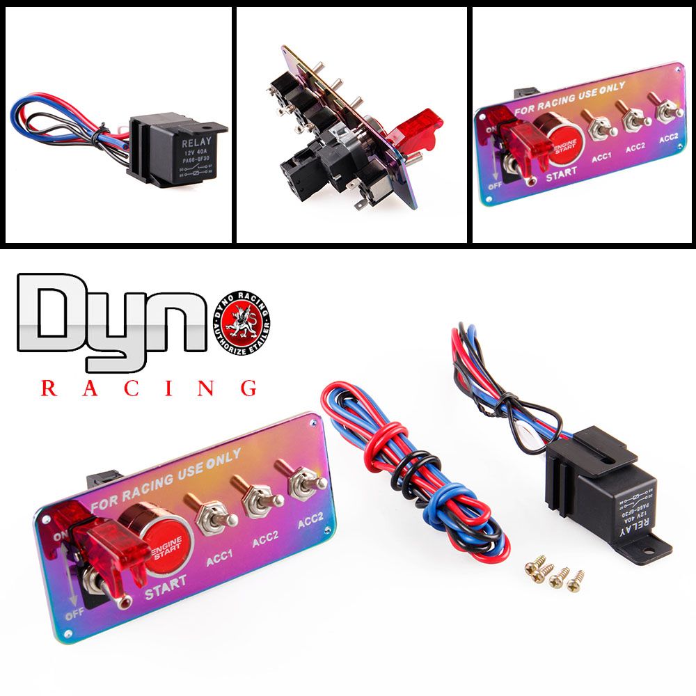 2017 Neo Chrome 12v Car Switch Panel Drag Drift Engine Start Button + 3
