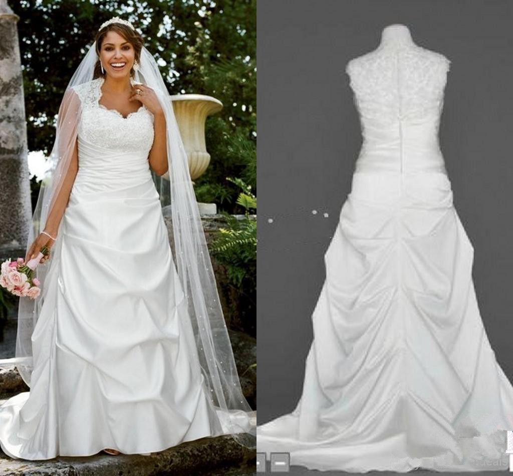 satin plus size wedding gowns