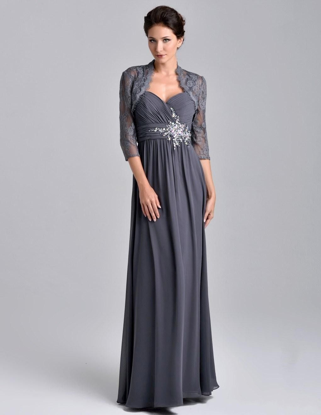 Mother Of The Bride Dresses A Line High Neck 3/4 Long Sleeve With