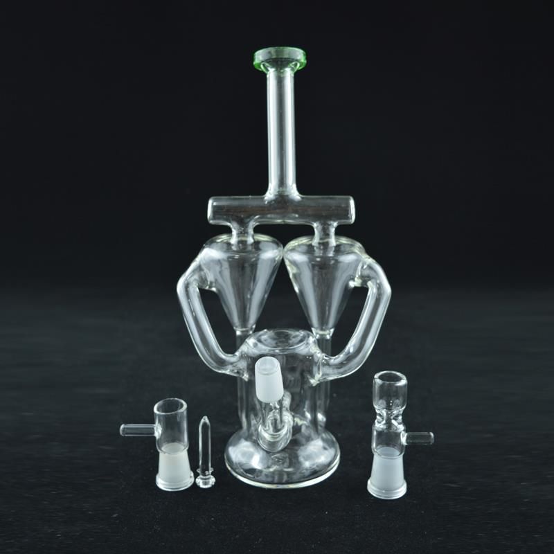 Best Quality Double Chamber 9 Inches Glass Bongs Wrapped Percolator