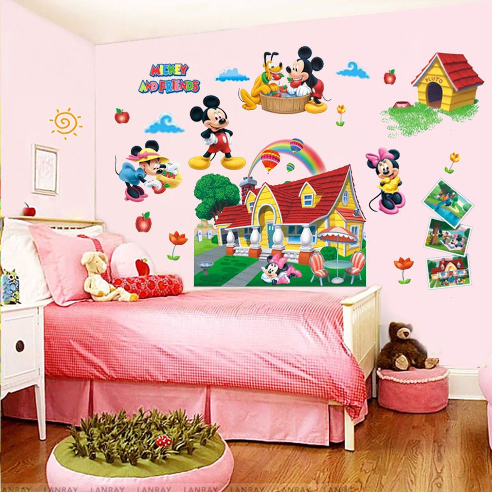 Colorful Mickey Mouse Clubhouse Wall Sticker 3D Mural Decal Kids Baby Room Decor