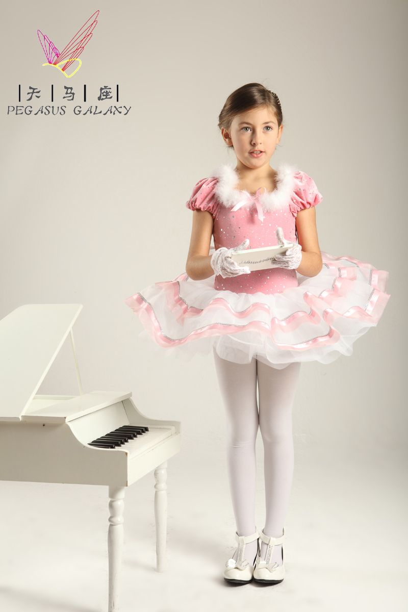 Ballet Costume Children Dress Pink Flower Girl Dress Princess Dress