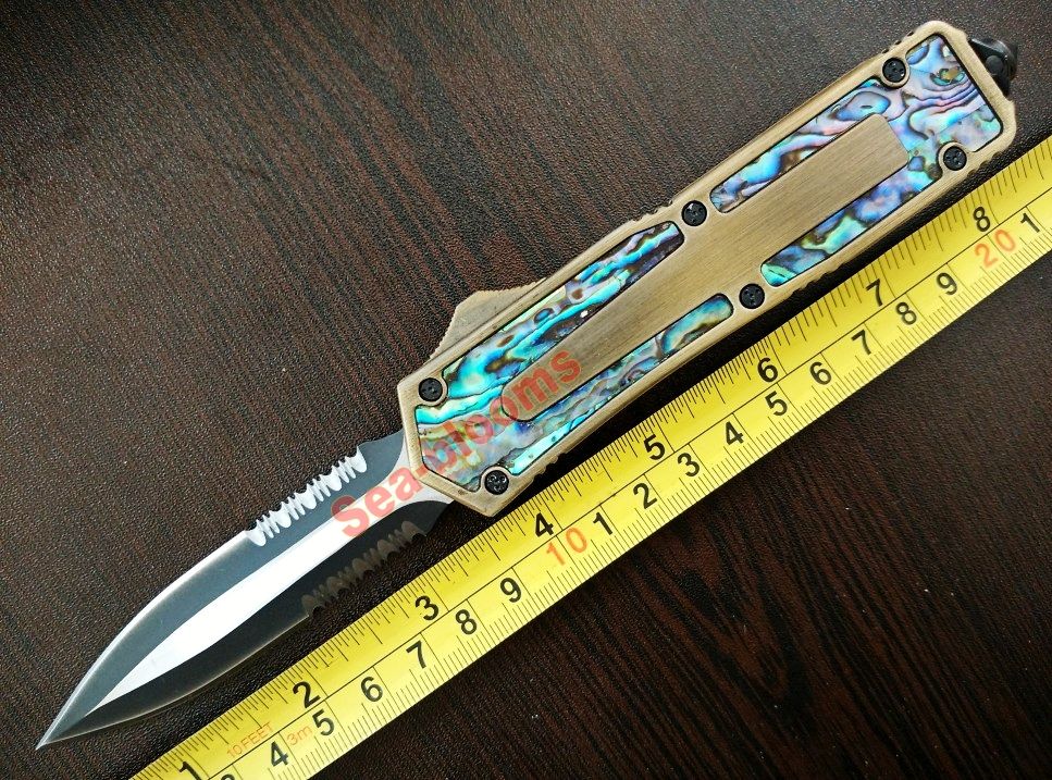 Microtech Scarab Serrated Dagger Bowie Knife Camping Knives Micro