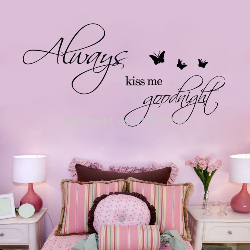 12''*24 always kiss me goodnight butterflies diy removable art ...