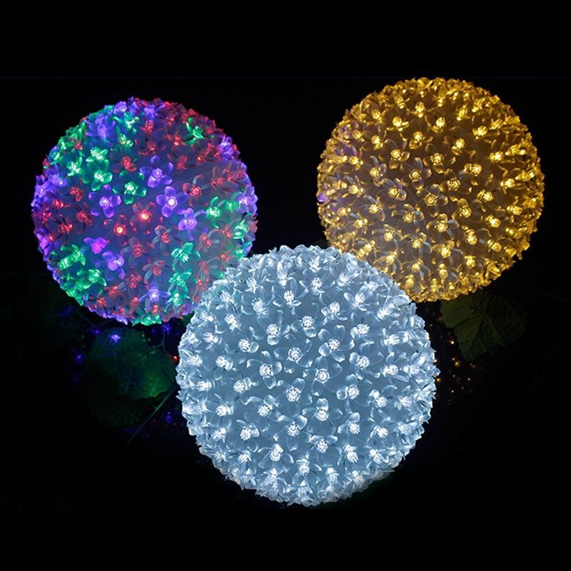 christmas led ball lights of peach flower romantic magic christmas merchandise wholesale