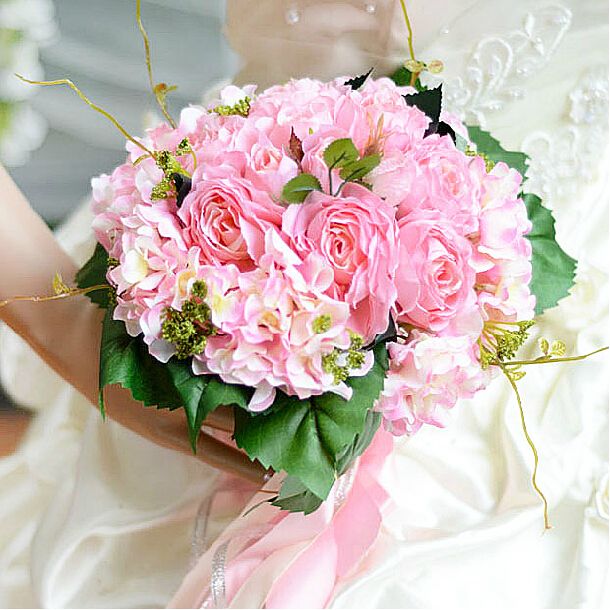 Cheap Wedding Bouquets 2015 Nosegay Three Styles Bouquets With Leaf