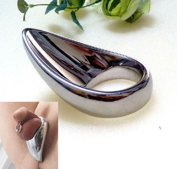 New Sex Toys Metal Penis Ring 50mm 2 Teardrop Cock Ring Adult Product