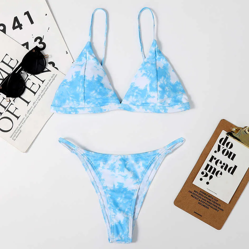 Sexy Bikini Micro Mujeres S Traje De Ba O Tie Dye Mini Thong Bikinis