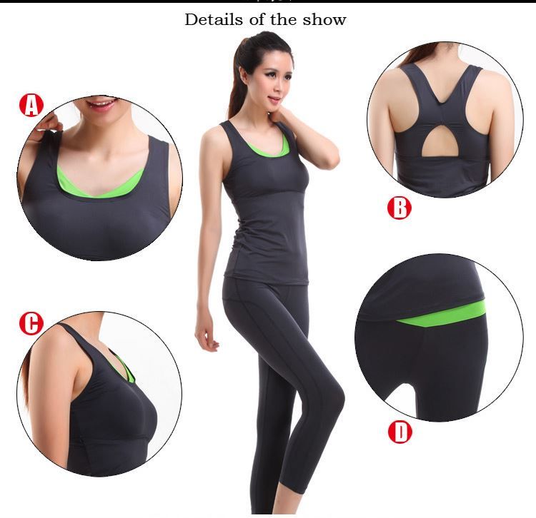 Womens Yoga Sportswear Dance Clothes Fitness Aerobics Korean Sleeveless