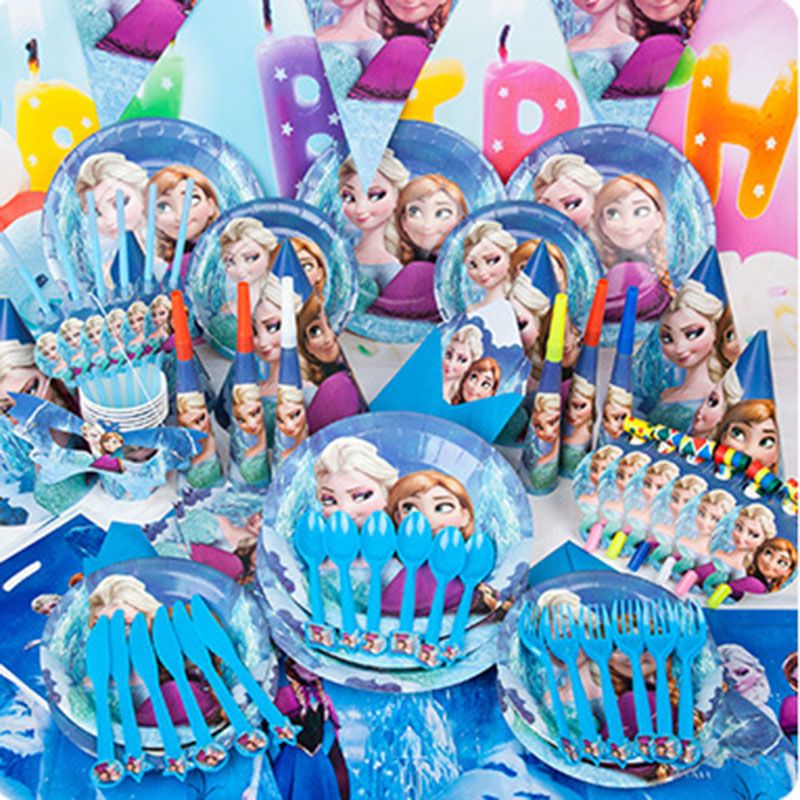 2017 2016 New Luxury Kids Birthday Decoration Set Frozen Elsa & Anna Theme Party Supplies Baby