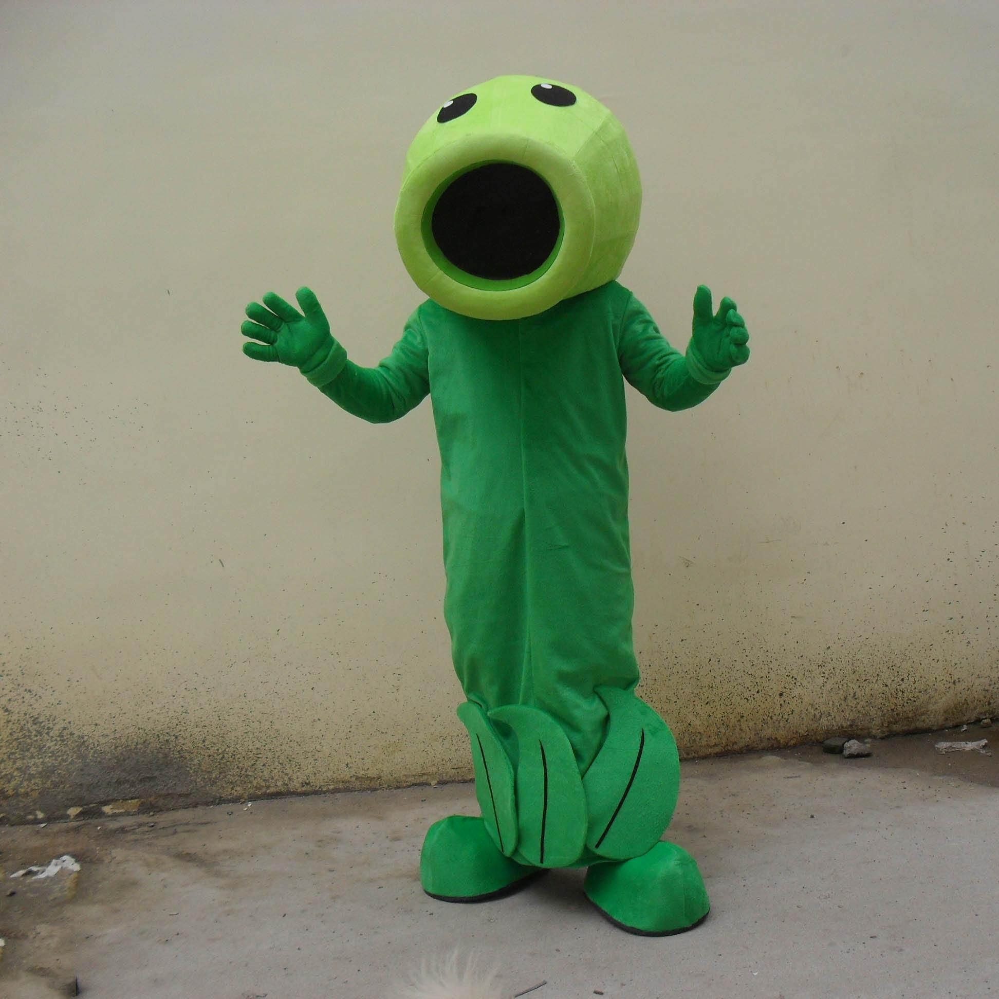 Plants V.S. Zombies Pea Shooter Mascot Costume Eva Adult Size Green