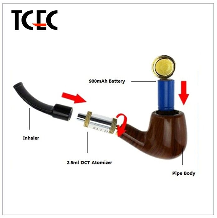 Wood Design E Pipe 618 Starter Kit Old Fashioned Tobacco Pipes E Cigarette Smoking Pipe Tobacco