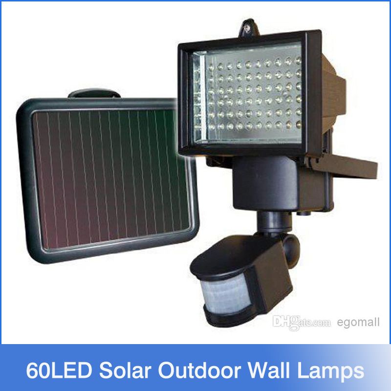 New Arrival 60 LED Solar Outdoor Wall Lamps Garden Lighting LED Flood Security Garden Light with ...