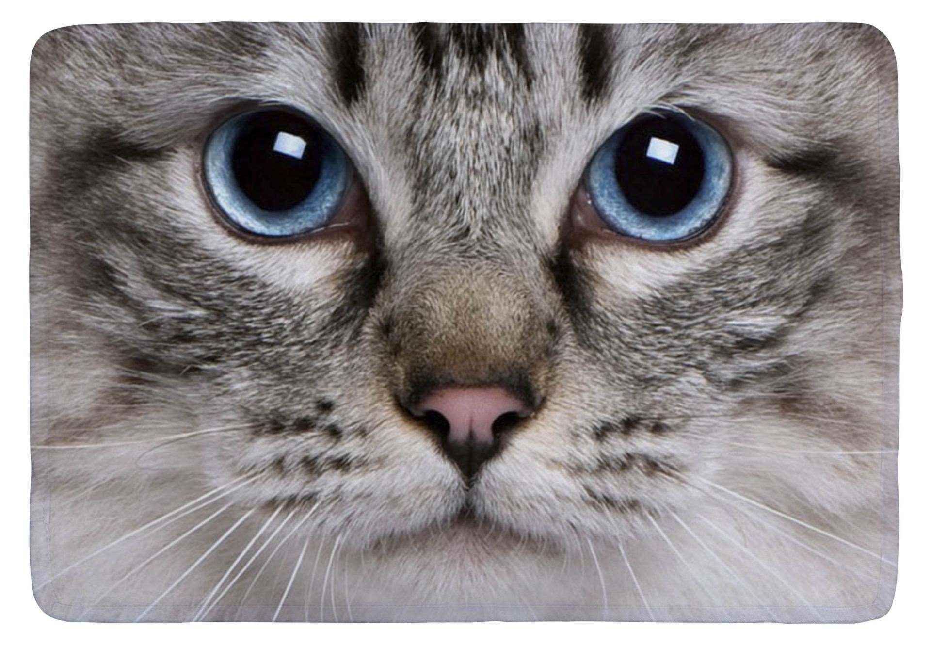 floor mat big cute cat animal face print