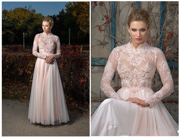 pink and white wedding gowns
