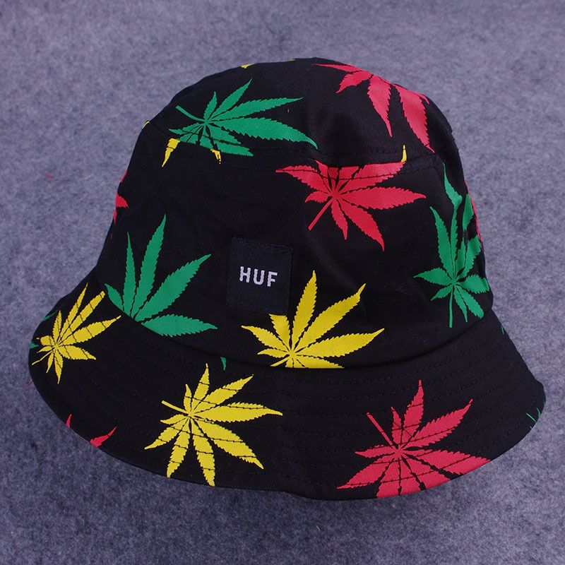 Online Cheap Colorful Leaf Reversible Weed Bucket Hat Boonie Weed Leaf