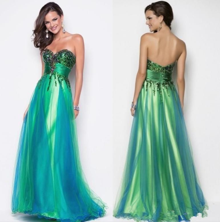 turquoise color gown