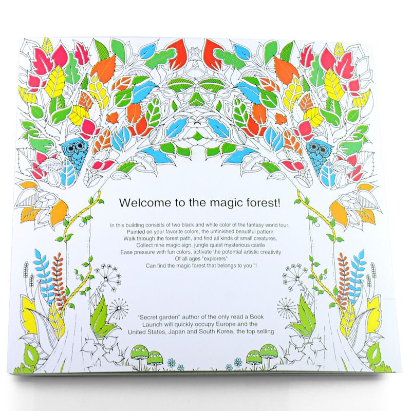 PrettyBaby Secret Garden Coloring Book Painting Drawing 24 Pages Animal Kingdom Enchanted Forest Relieve Stress For Children Adult Books