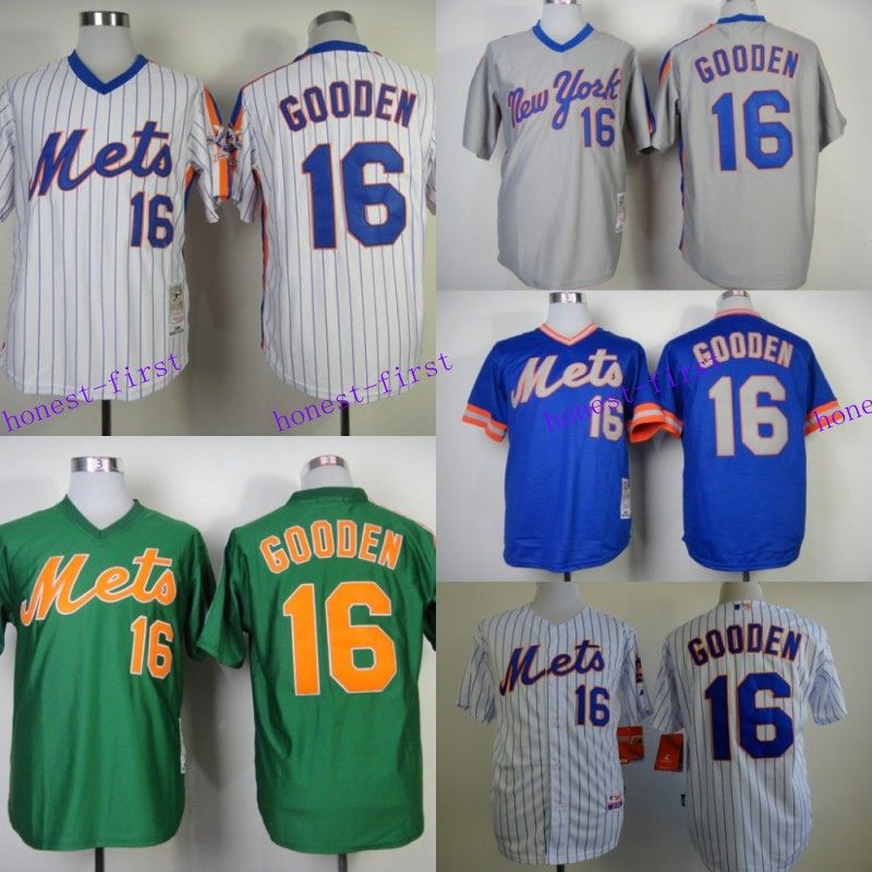 Best Baseball Jerseys New York Mets Jerseys 16# Dwight Gooden Jersey Lue Green Grey Under $11.06 ...