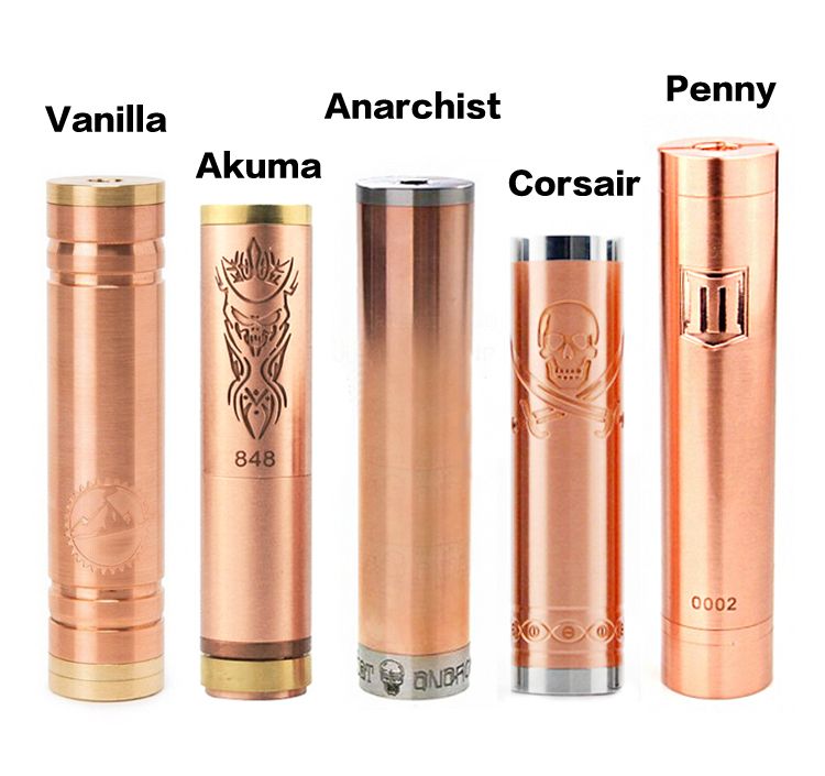 Best Copper Vape Mod Akuma Mod 18650 Mechanical Mod Fit All 22mm RDA