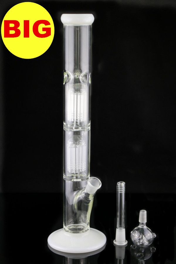 2017 2x Layer 8xarms Glass Percolator Bong Big Water Pipe With Ice