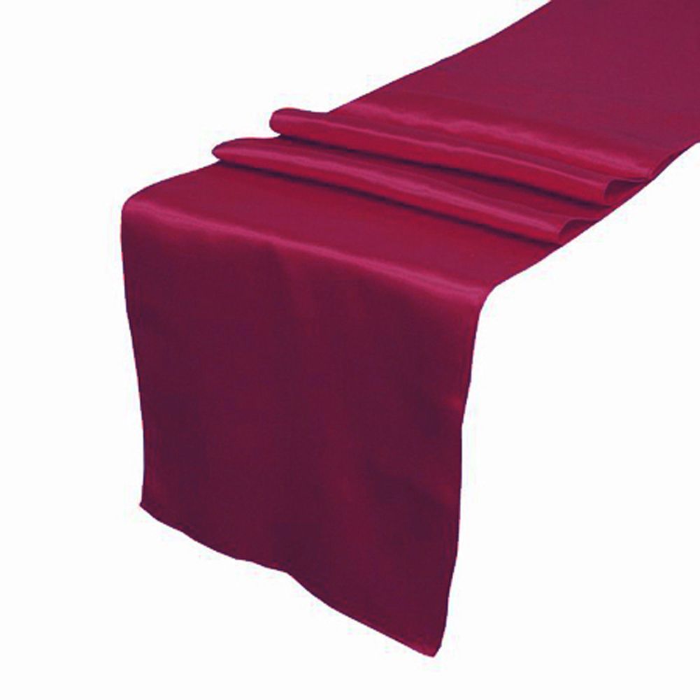 5 Burgundy Satin Table Runner Wedding Cloth Runners Silk Organza