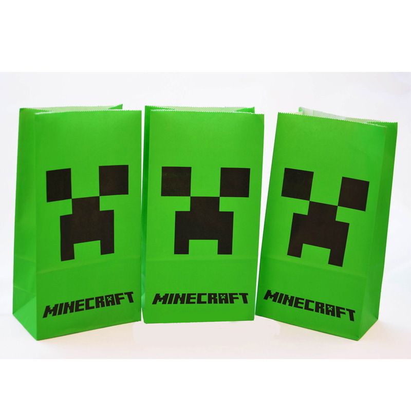 New Minecraft Creeper Gift Bag Minecraft Shopping Bag Paper Bag