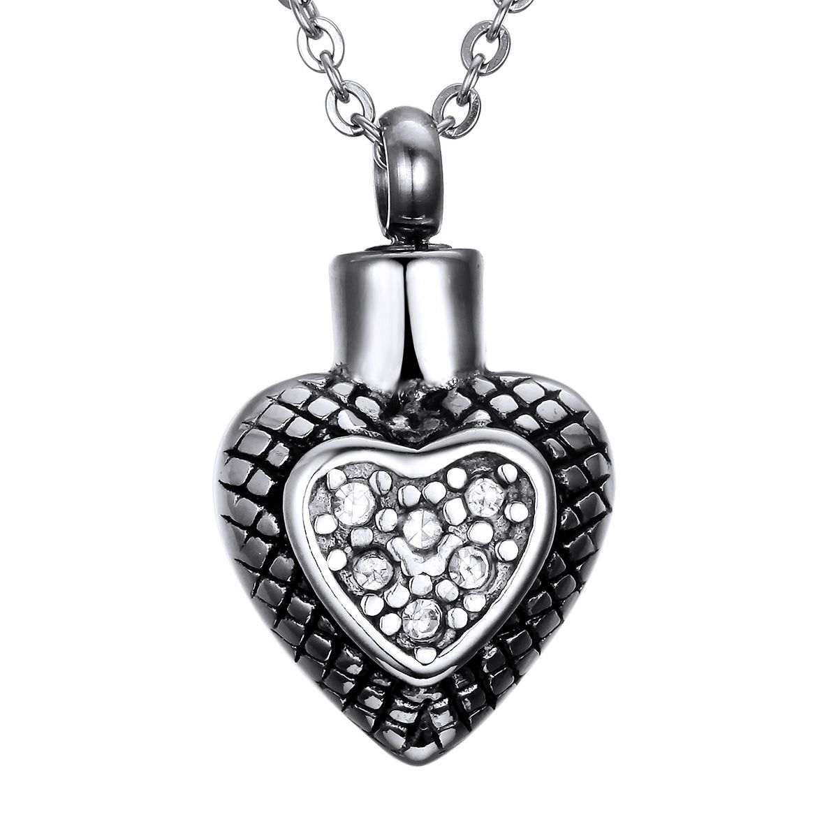 Wholesale Lily Cremation Jewelry Urn Retro Diamond Heart Shaped