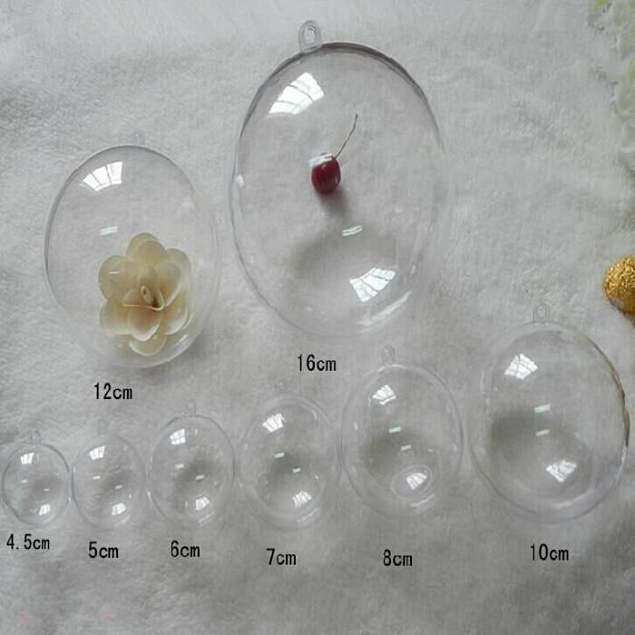 new 5cm 6cm 7cm 8cm 10cm 12cm 16cm clear plastic ball solid color christmas ball ornaments