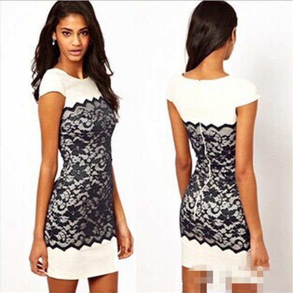 Beautiful white dress: White lace short tight dress