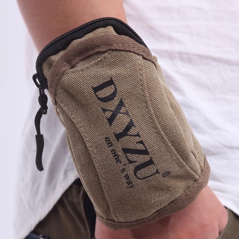 Mini Pocket Canvas Bags Sports Wrist Bag Arm Bags To Put Mobile Phone