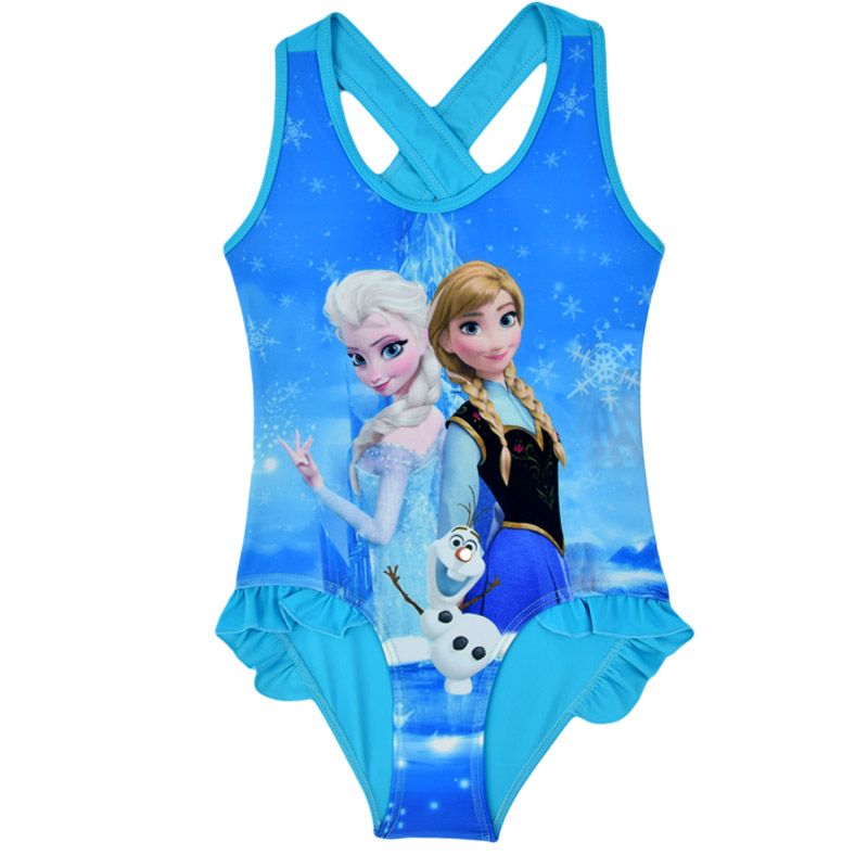 2017 Frozen Girls Swimwear Bathing Suit Princess Anna Elsa Swimsuit