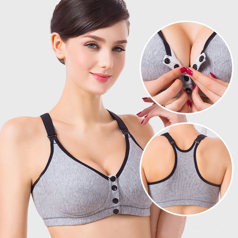 Online Cheap New Pregnant Women Cotton Nursing Bra Breathable Vest Underwear Maternity Rimless