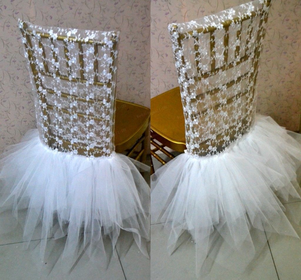 Online Cheap 2015 Vintage Chair Sash For Weddings Lace Tulle Wedding Decorations Chair Covers