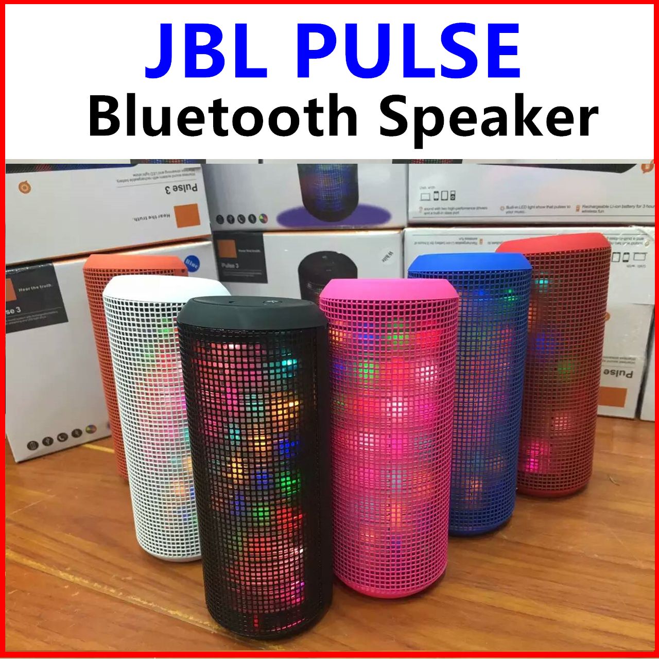 New Pulse 3 Music Pulsing Wireless Bluetooth Speakers Stereo Dazzle
