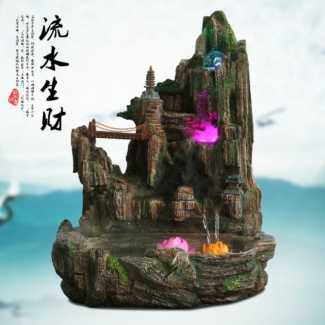 big fish tank water indoor water fountain bonsai opening gifts feng shui round ornaments crafts home