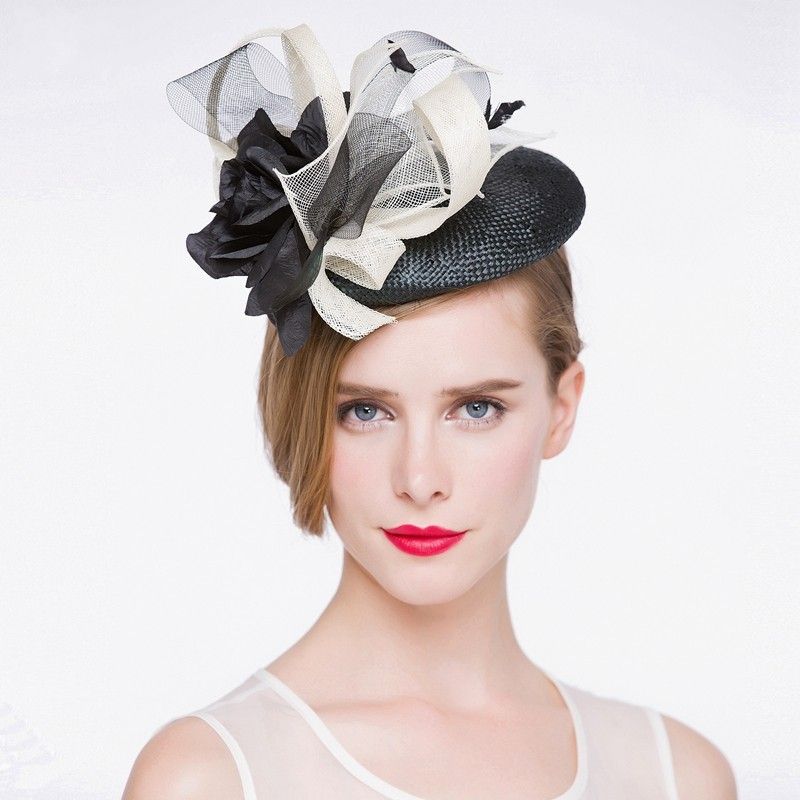 2016 Spring New Occasion Hats Vintage New Style Black Color Tulle